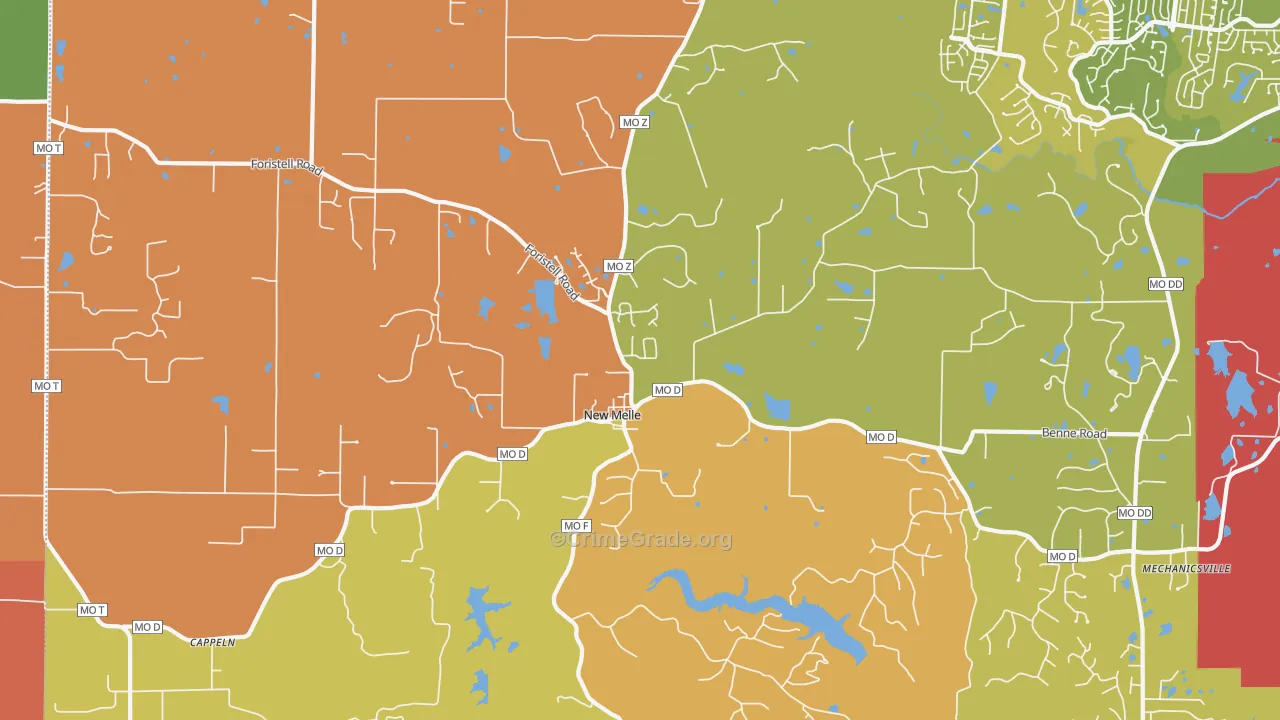 New Melle, MO Map of Arson Rates