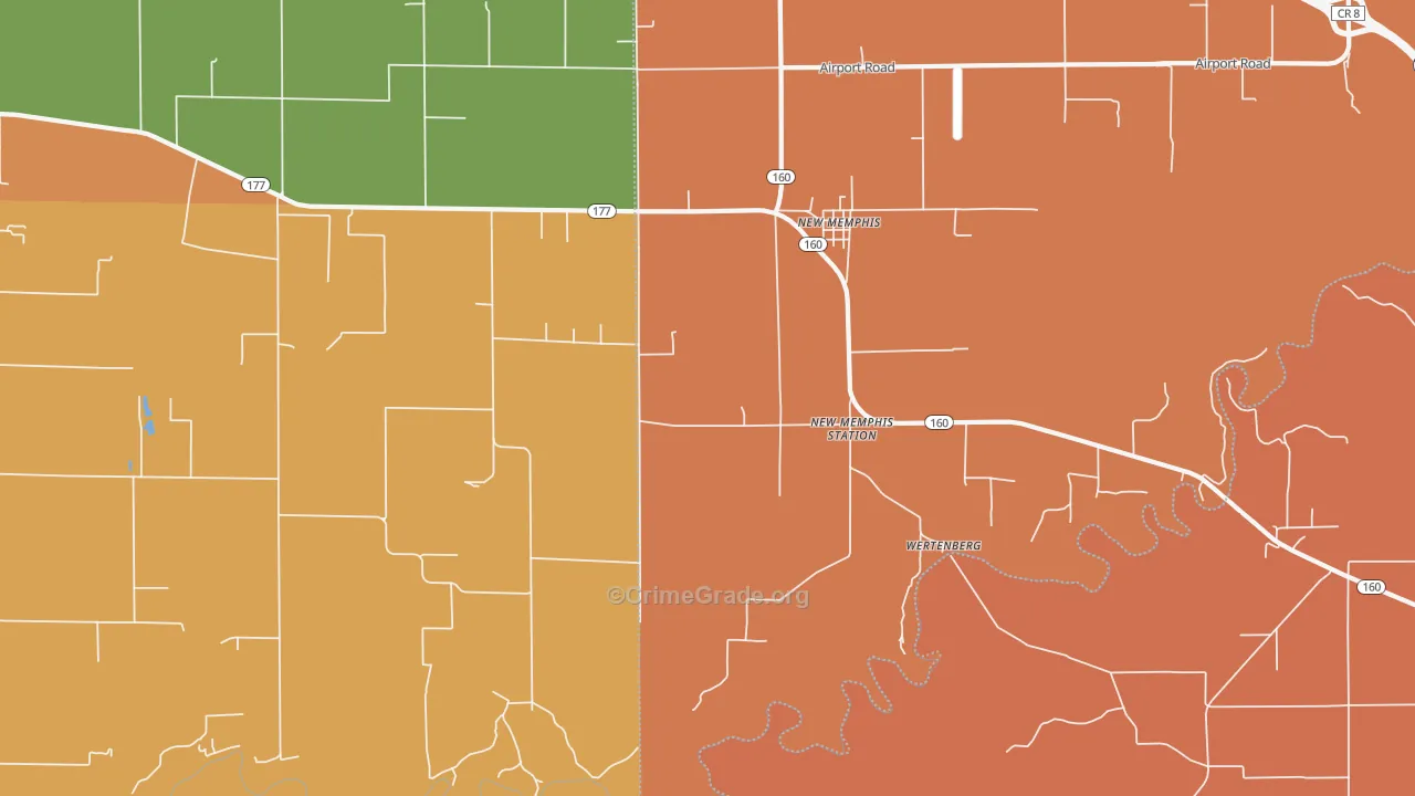 New Memphis, IL Map of Arson Rates
