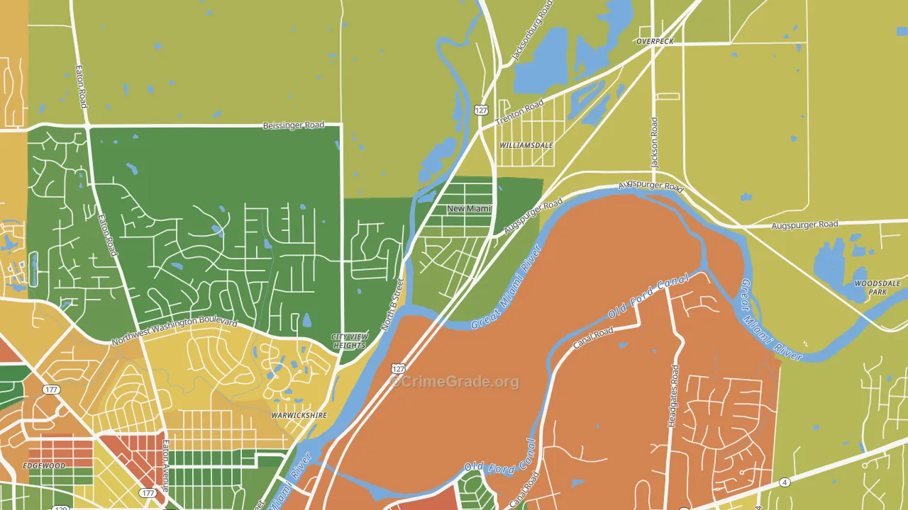 New Miami, OH Map of Arson Rates