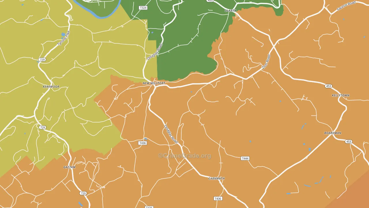 New Millport, PA Map of Arson Rates