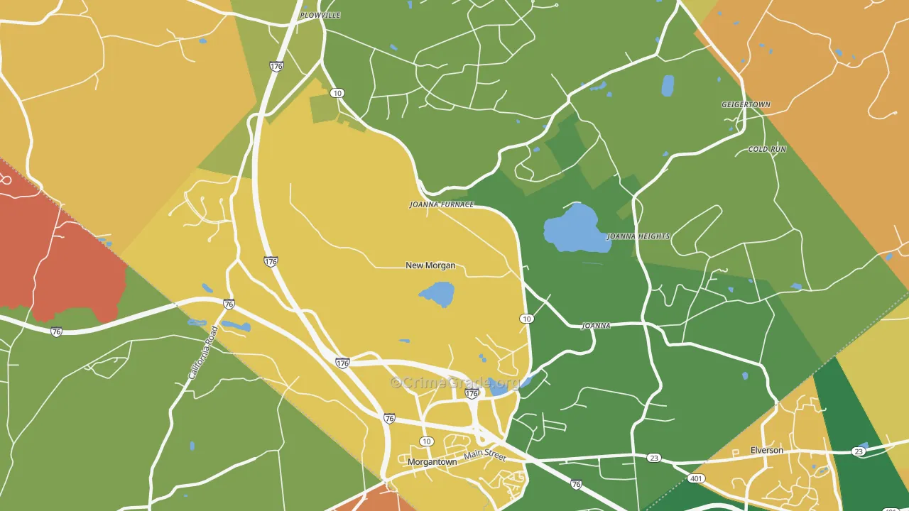 New Morgan, PA Map of Arson Rates