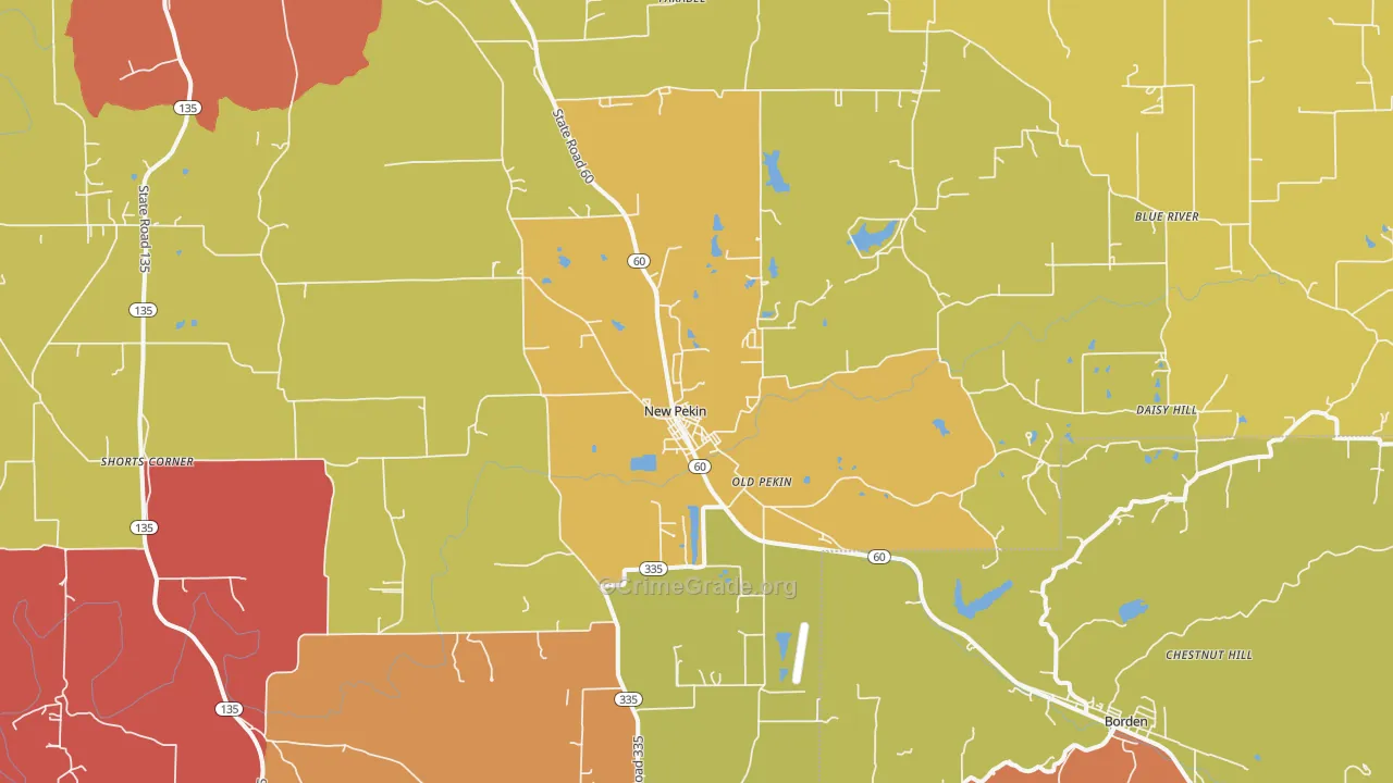 New Pekin, IN Map of Arson Rates
