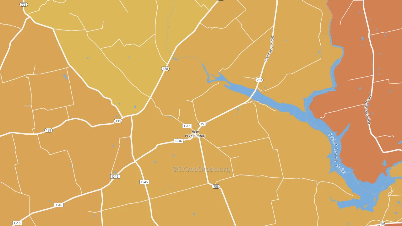 New Petersburg, OH Map of Arson Rates