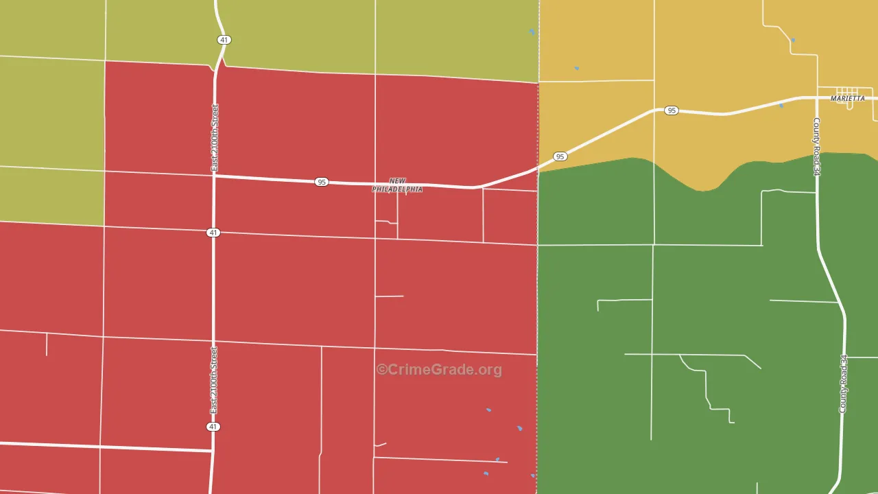 New Philadelphia, IL Map of Arson Rates