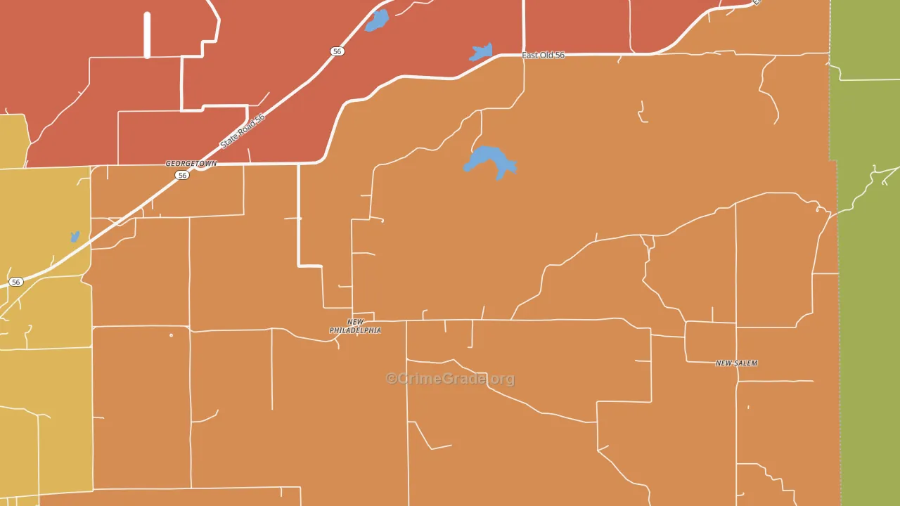 New Philadelphia, IN Map of Arson Rates