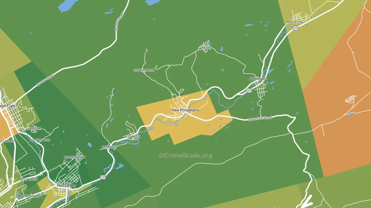 New Philadelphia, PA Map of Arson Rates