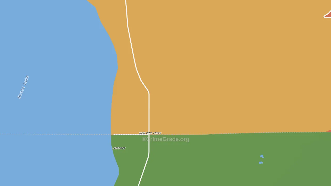 New Pine Creek, OR Map of Arson Rates