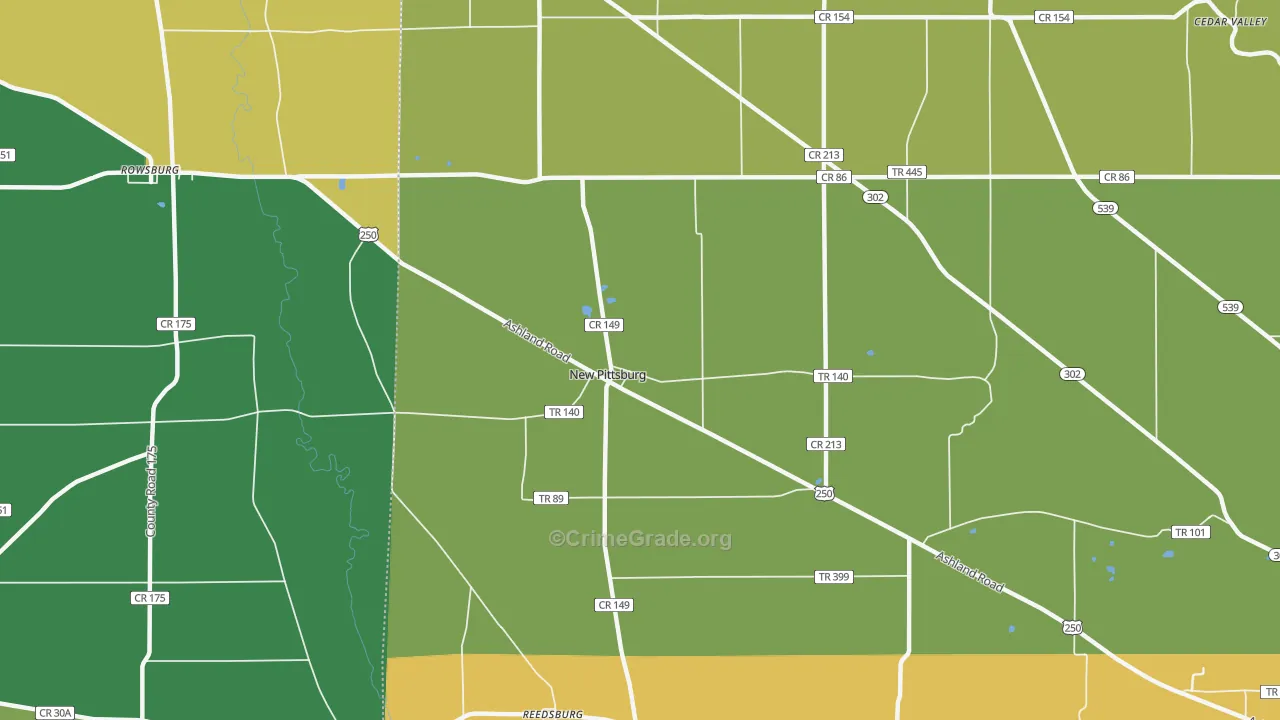 New Pittsburg, OH Map of Arson Rates
