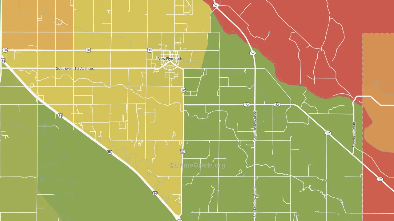 New Plymouth, ID Map of Arson Rates