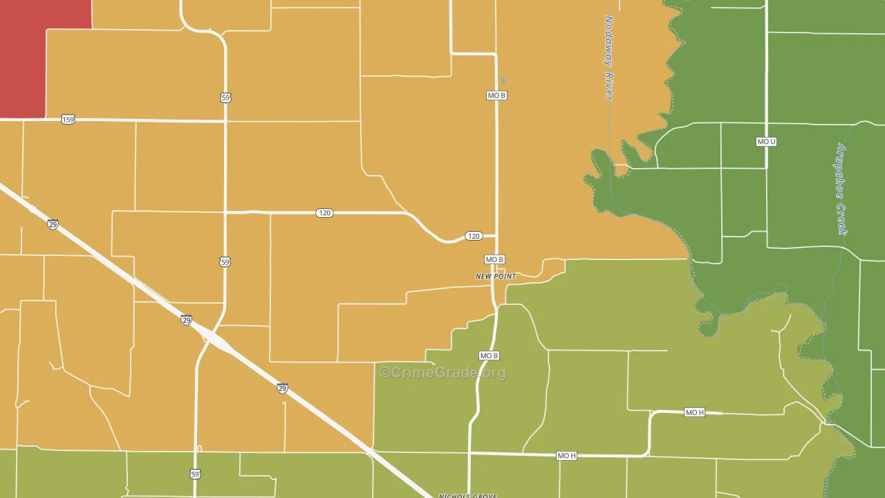 New Point, MO Map of Arson Rates