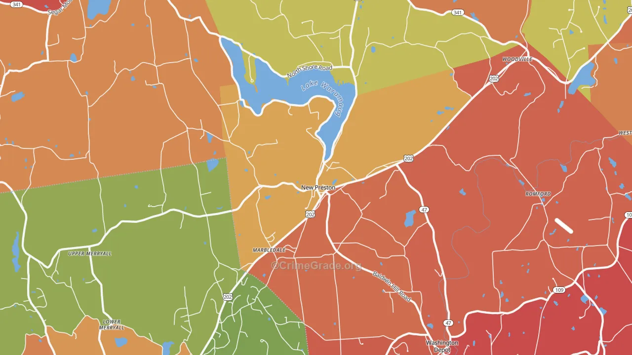 New Preston-Marble Dale, CT Map of Arson Rates