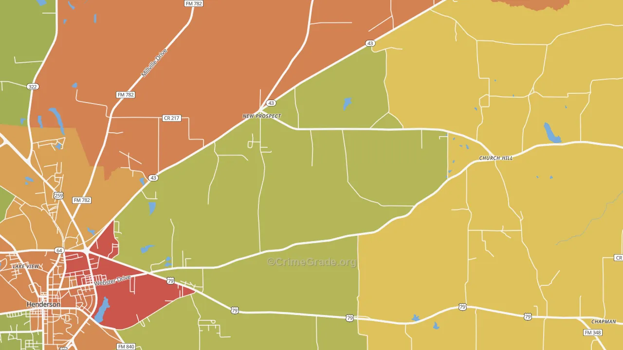 New Prospect, TX Map of Arson Rates