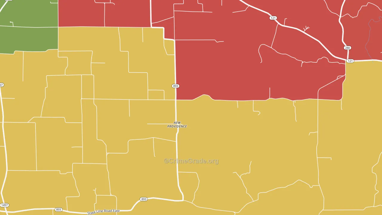 New Providence, KY Map of Arson Rates