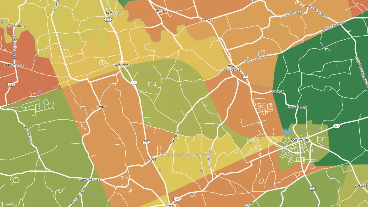 New Providence, PA Map of Arson Rates