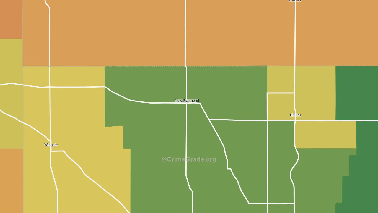 New Richmond, IN Map of Arson Rates