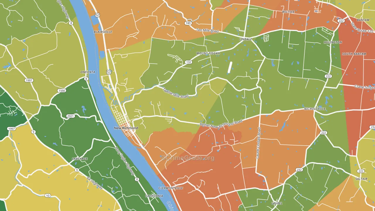 New Richmond, OH Map of Arson Rates