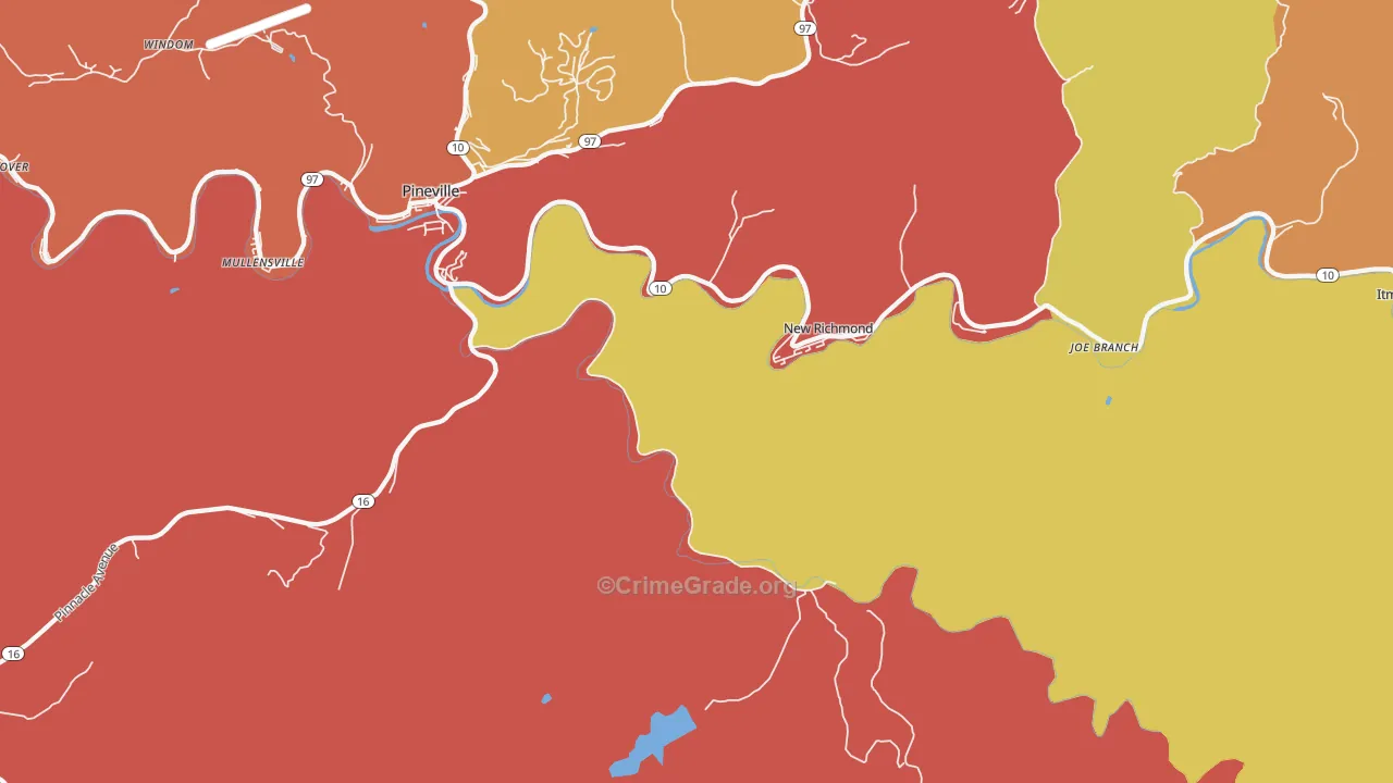 New Richmond, WV Map of Arson Rates