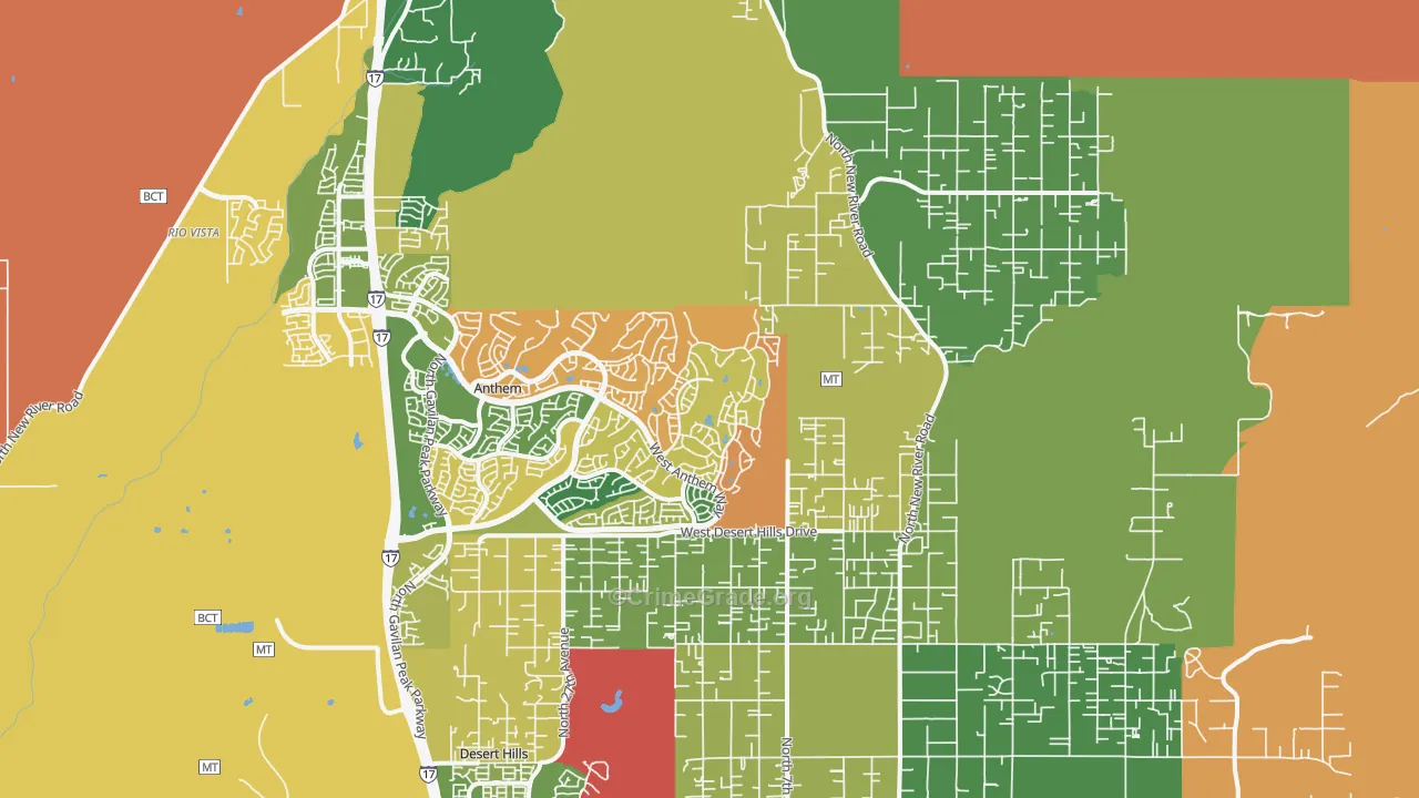 New River, AZ Map of Arson Rates