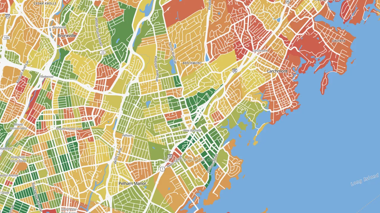 New Rochelle, NY Map of Arson Rates