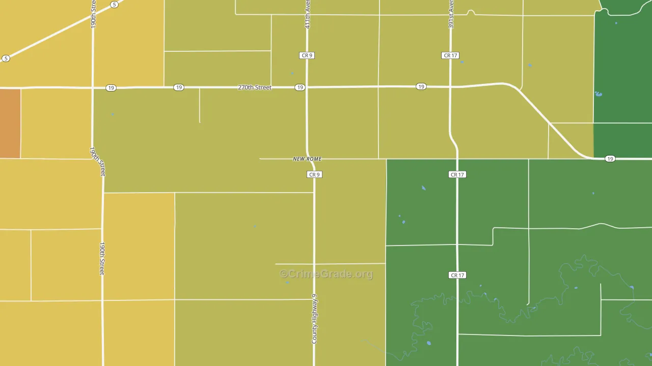 New Rome, MN Map of Arson Rates