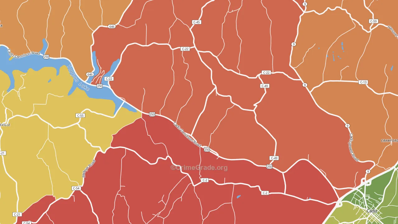 New Rumley, OH Map of Arson Rates