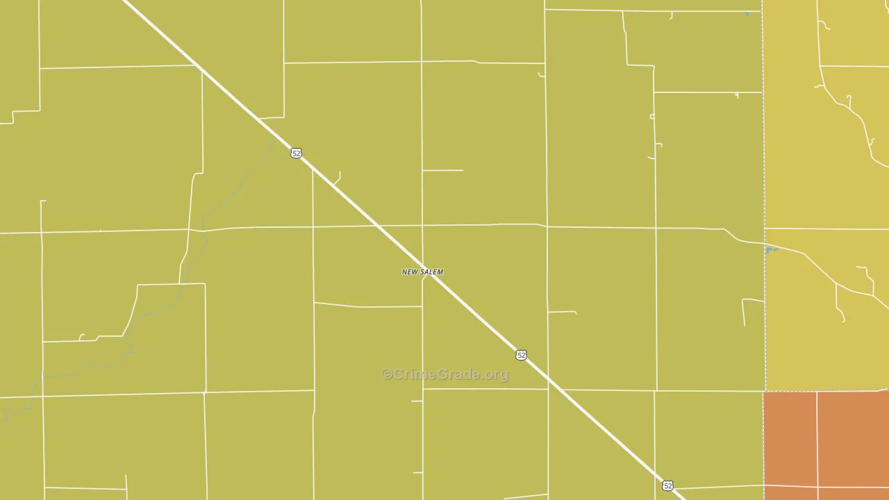New Salem, IN Map of Arson Rates