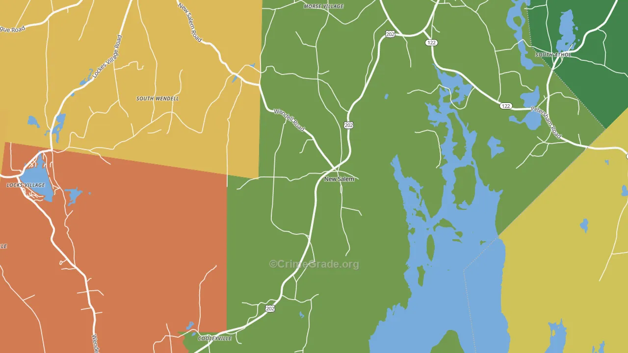 New Salem, MA Map of Arson Rates