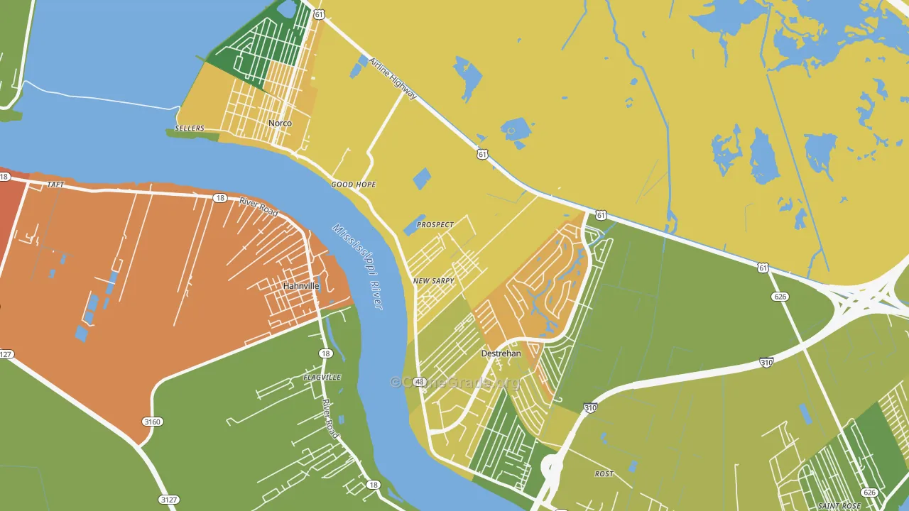 New Sarpy, LA Map of Arson Rates