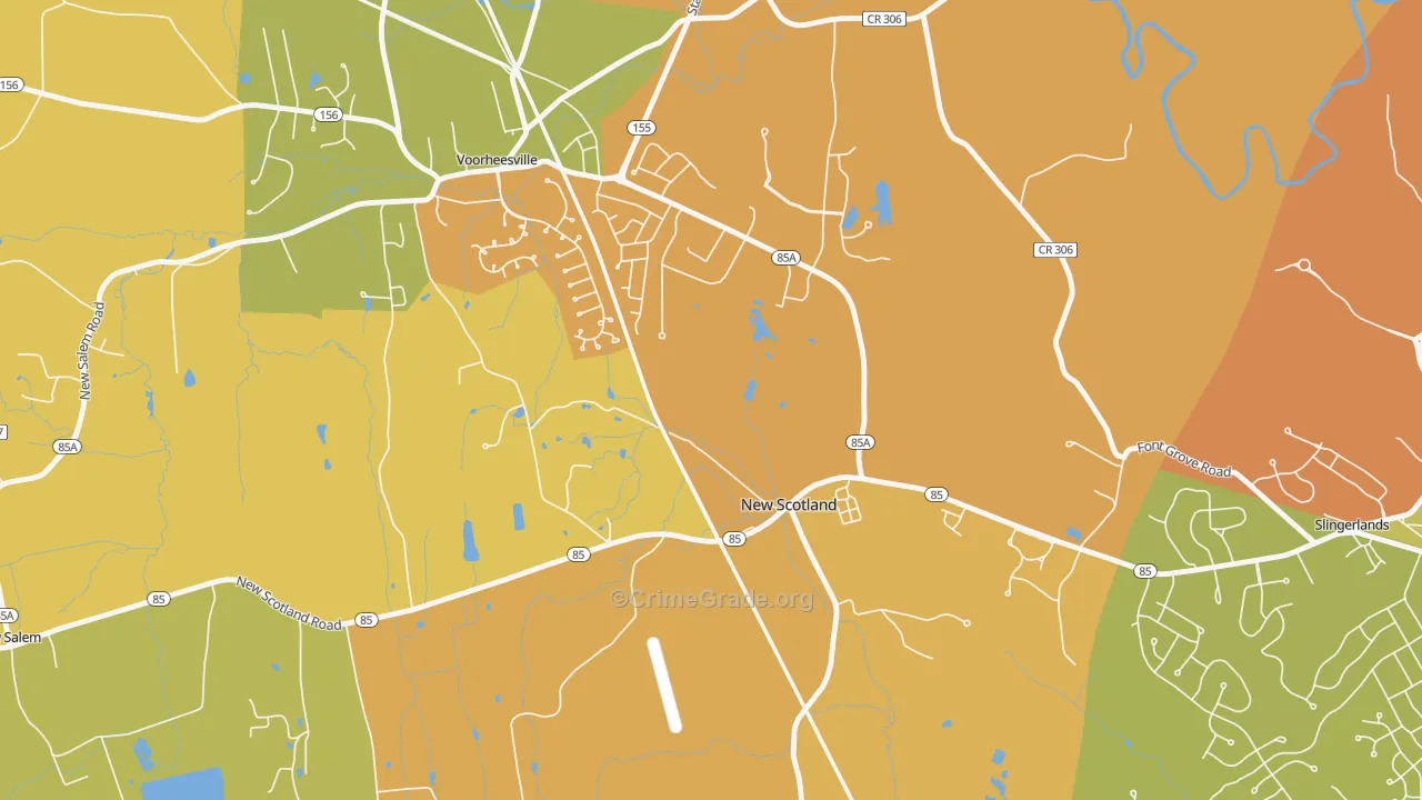 New Scotland, NY Map of Arson Rates