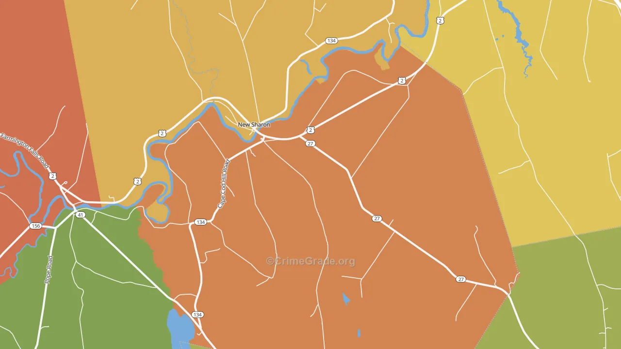 New Sharon, ME Map of Arson Rates