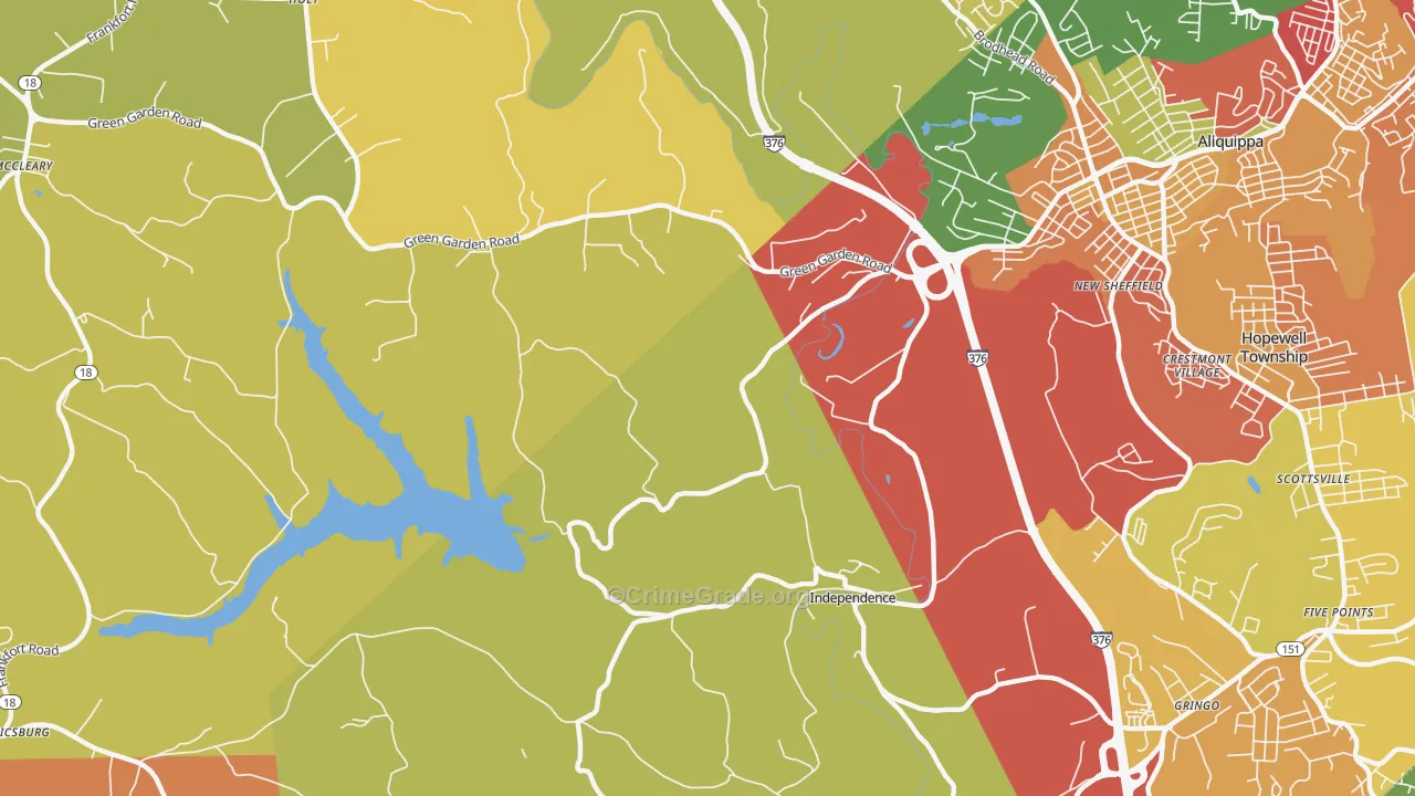 New Sheffield, PA Map of Arson Rates
