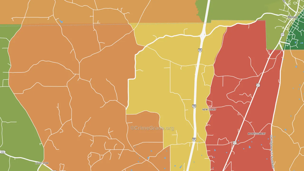 New Sight, MS Map of Arson Rates