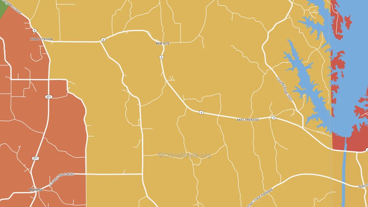 New Site, MS Map of Arson Rates