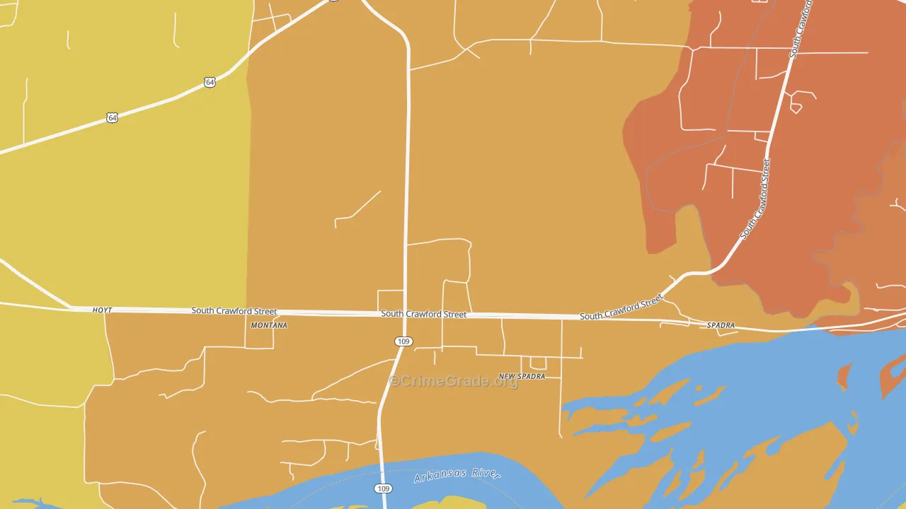 New Spadra, AR Map of Arson Rates