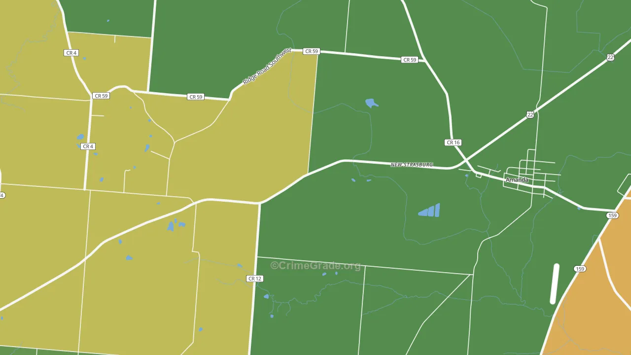 New Strasburg, OH Map of Arson Rates