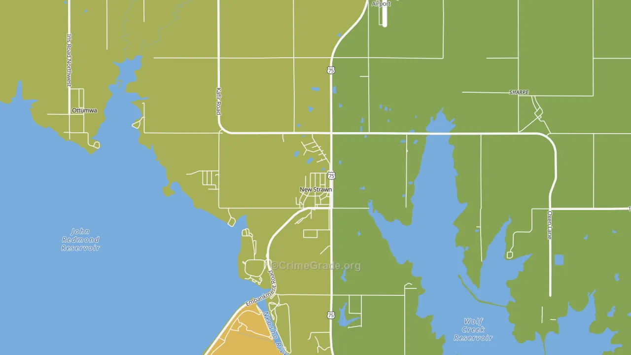 New Strawn, KS Map of Arson Rates