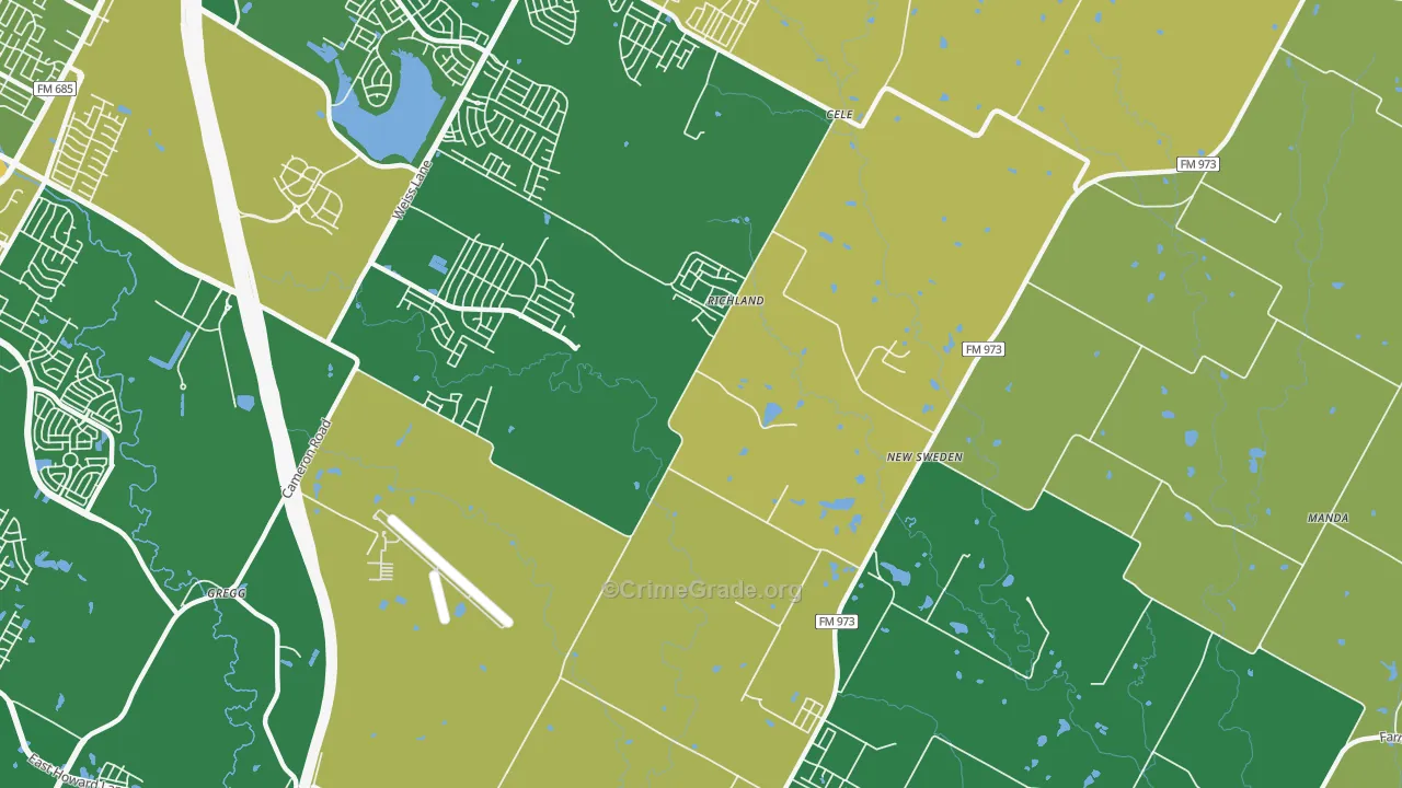 New Sweden, TX Map of Arson Rates