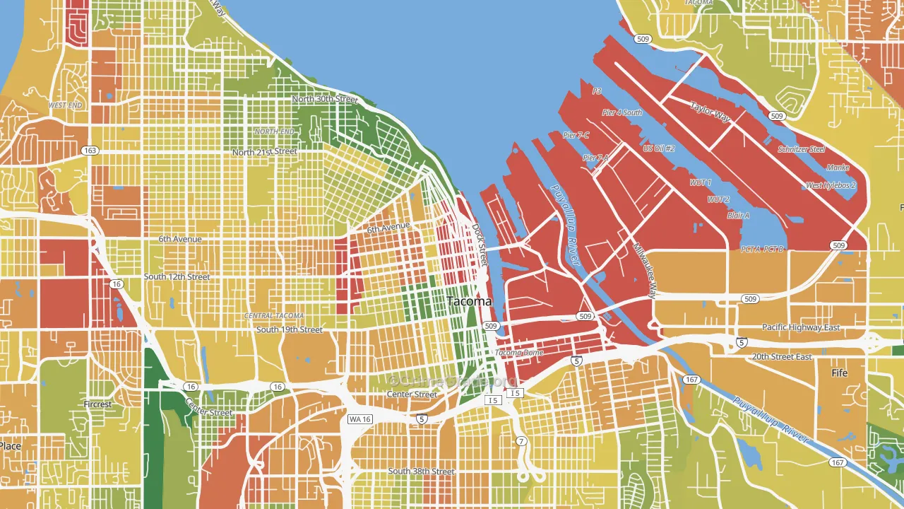 New Tacoma, Tacoma, WA Map of Arson Rates