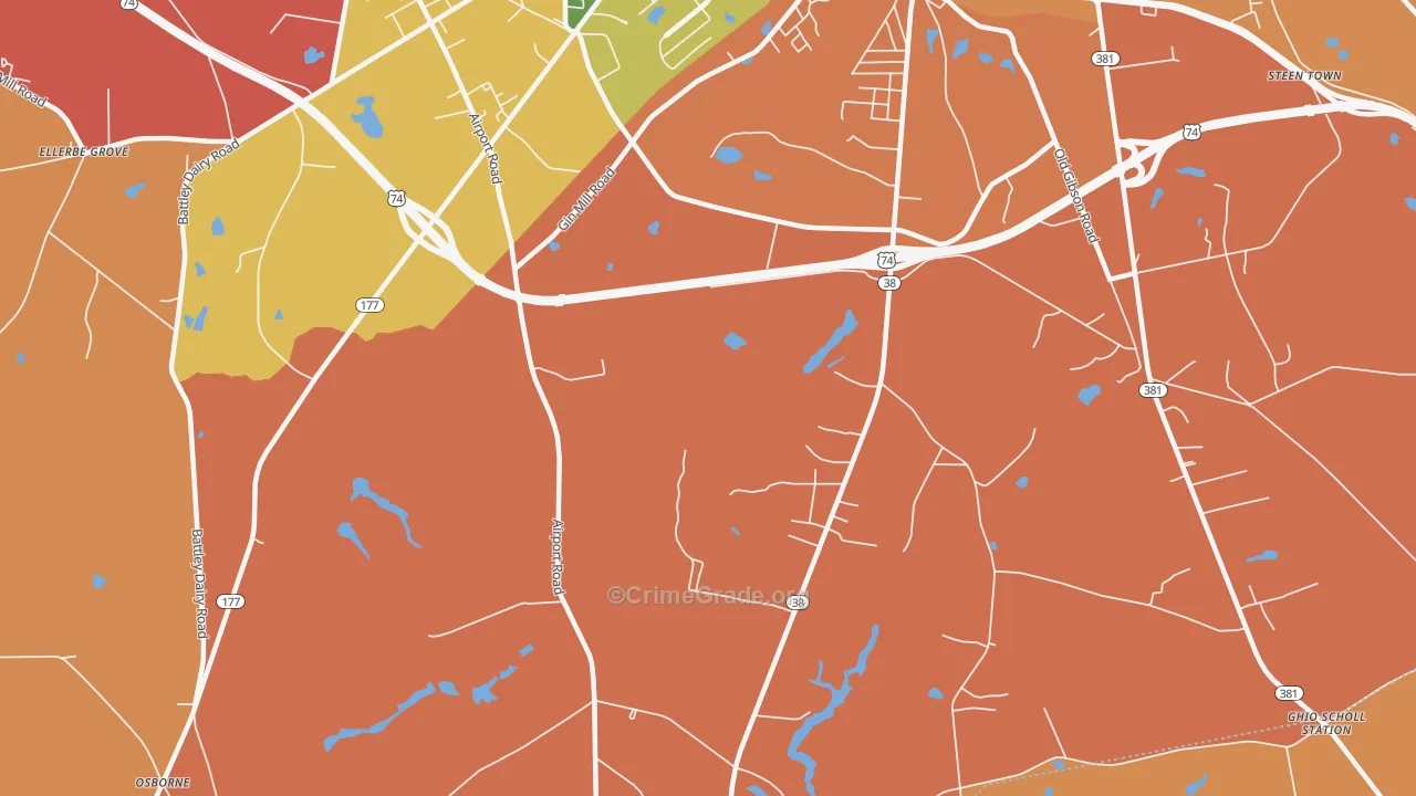New Town, NC Map of Arson Rates