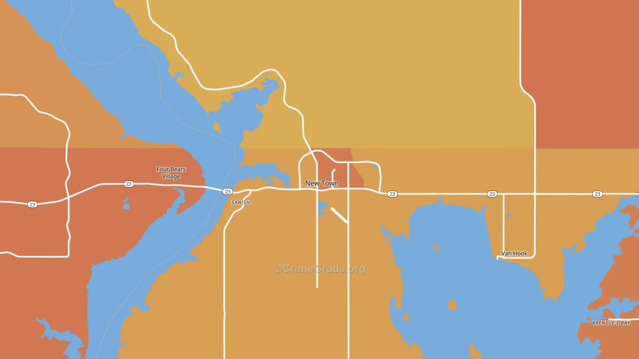 New Town, ND Map of Arson Rates
