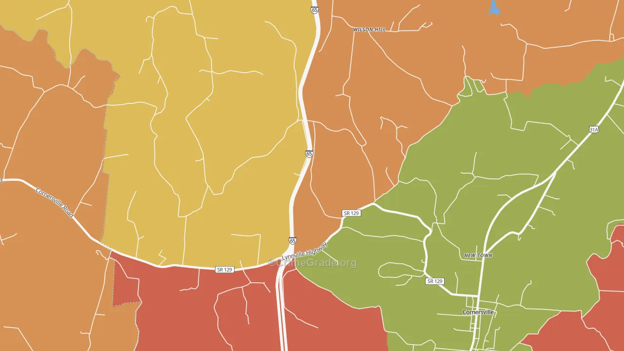 New Town, TN Map of Arson Rates