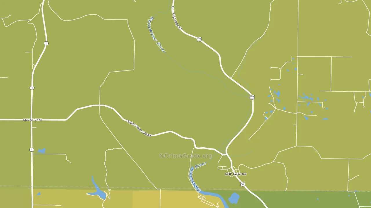 New Trenton, IN Map of Arson Rates