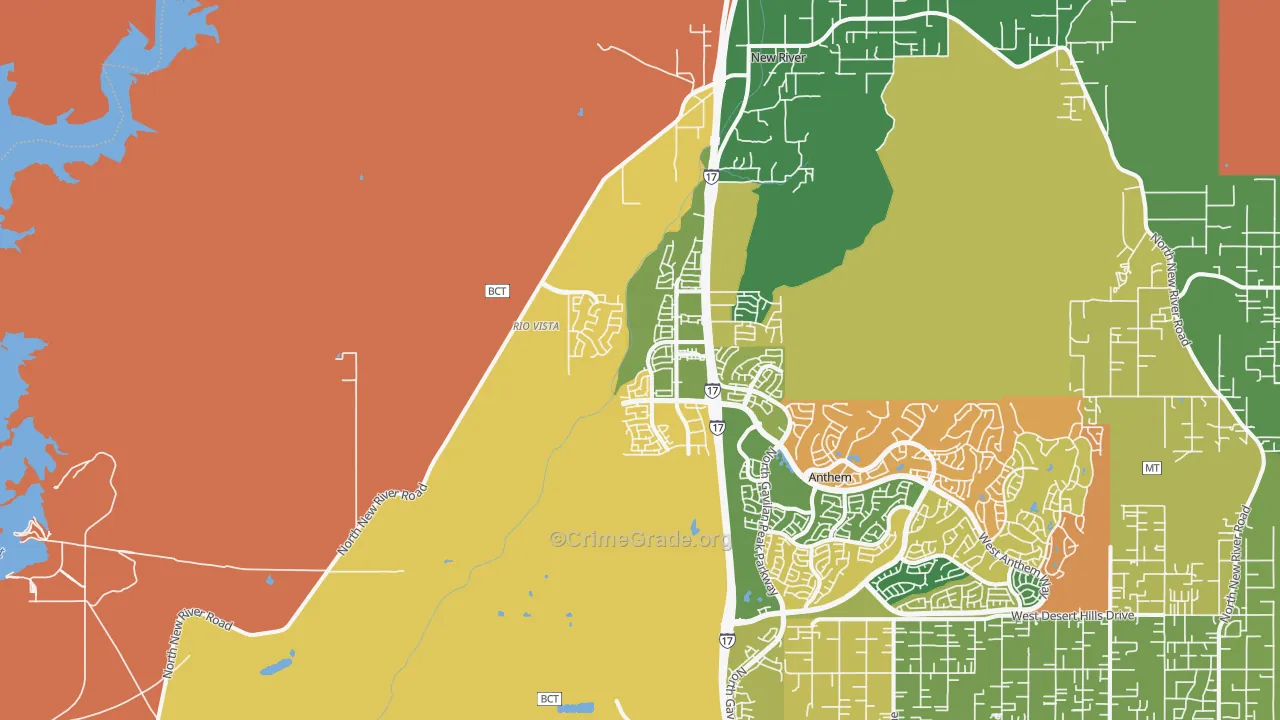 New Village, New River, AZ Map of Arson Rates