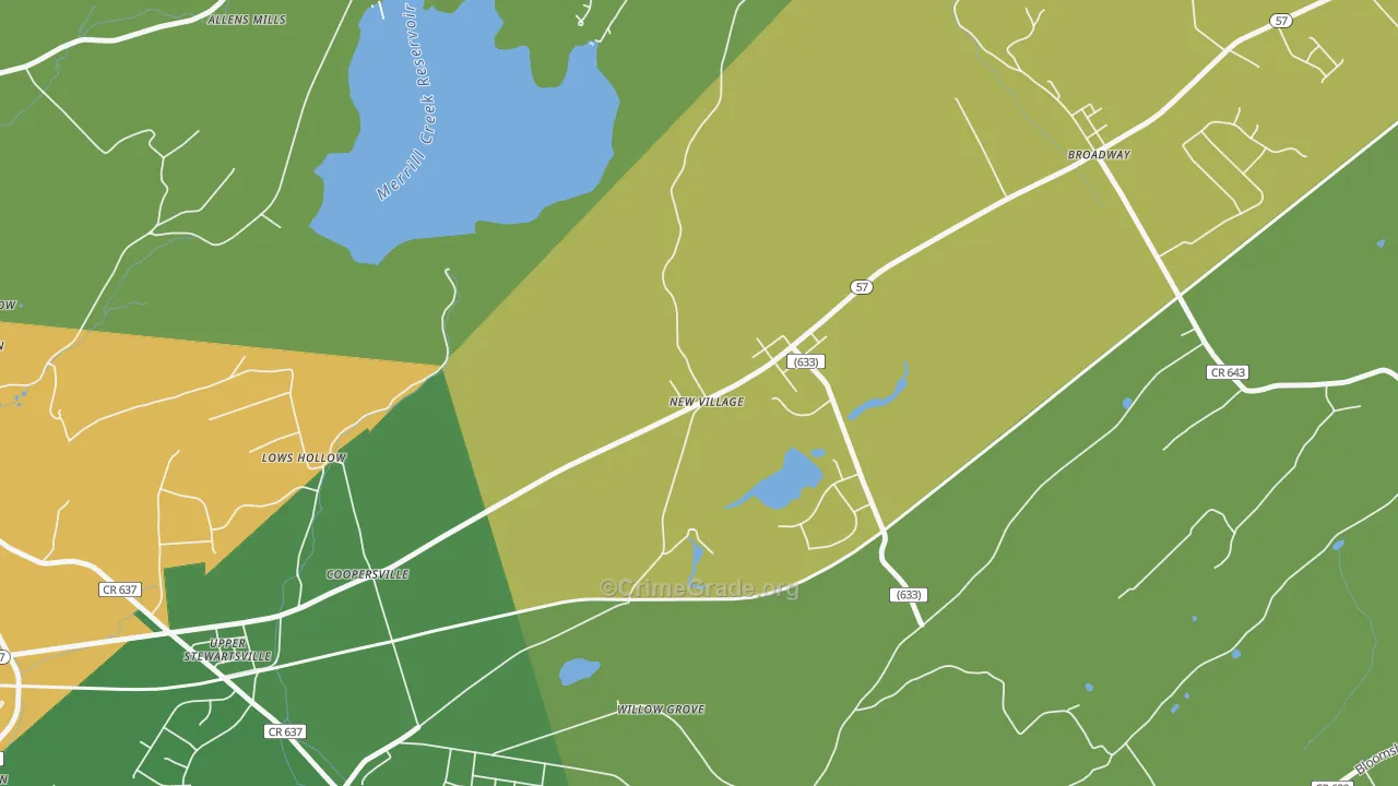 New Village, NJ Map of Arson Rates