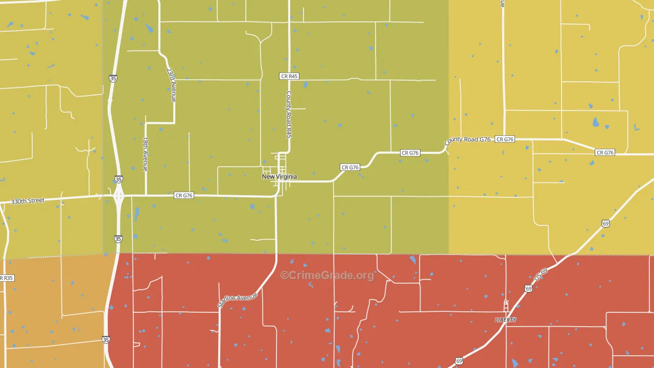 New Virginia, IA Map of Arson Rates