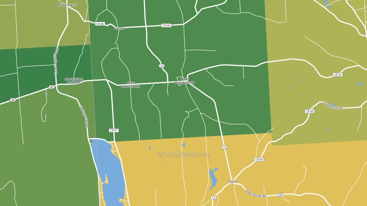 New Woodstock, NY Map of Arson Rates