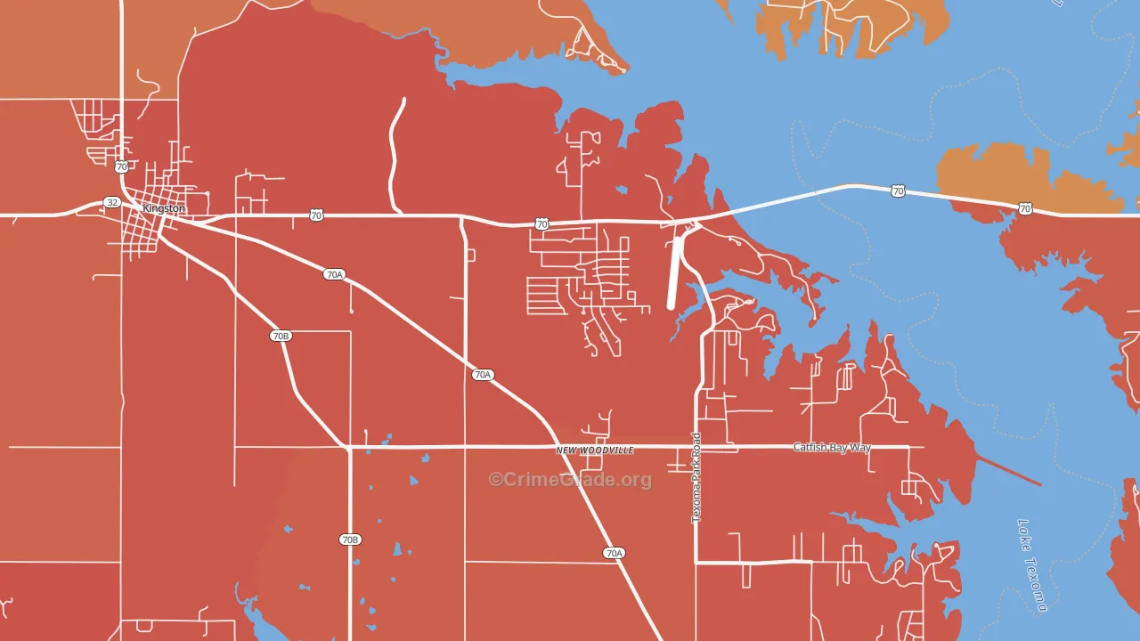 New Woodville, OK Map of Arson Rates
