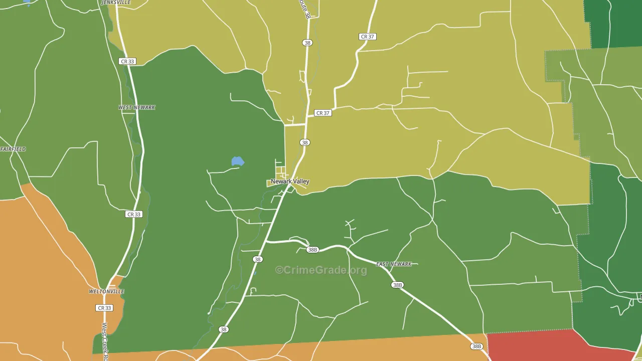 Newark Valley, NY Map of Arson Rates