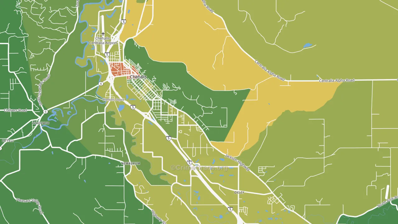 Newaukum, WA Map of Arson Rates