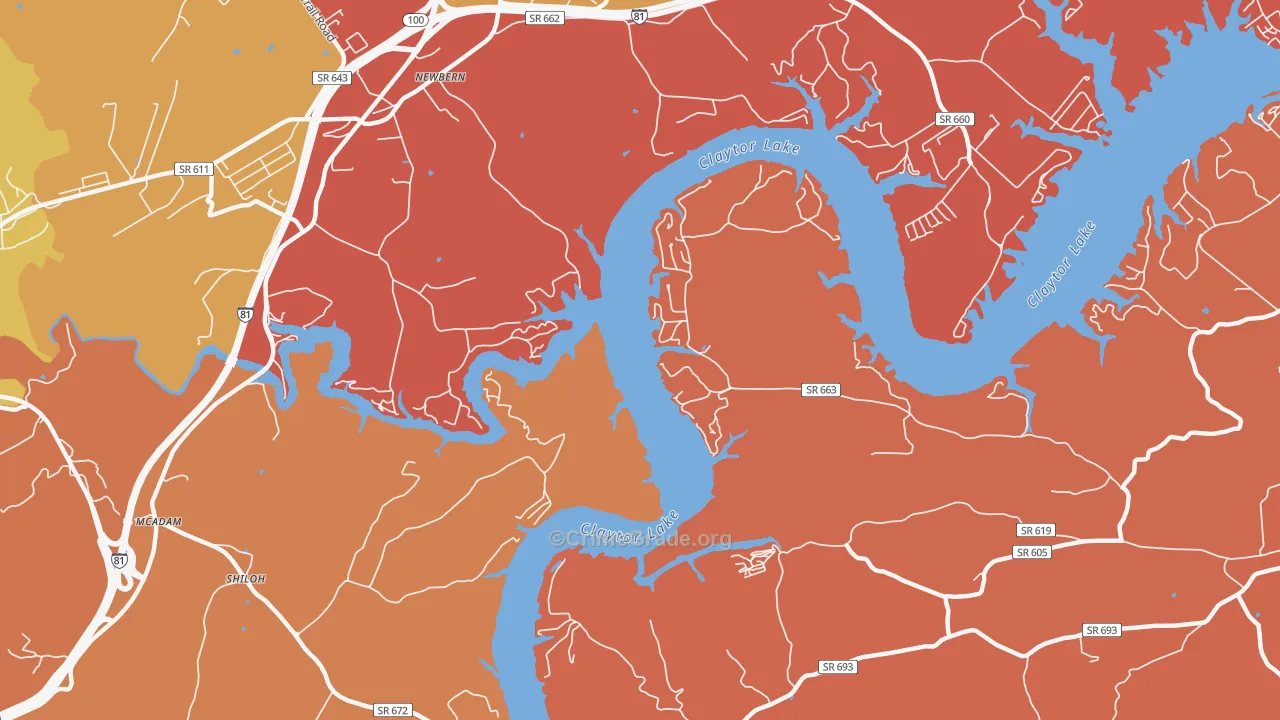 Newbern, VA Map of Arson Rates